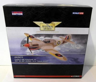 Corgi 1/72 Scale diecast - AA35215 Curtiss P-40E Kittyhawk 1A RAF AK-899 - Bild 1 von 3