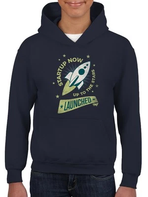 Lançado - Startup Rocket Retro Graphic Youth's Hoodie - Imagem 1 de 4