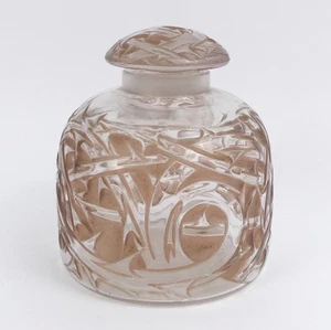 R. LALIQUE ART GLASS SEPIA 'EPINES' PERFUME BOTTLE - Picture 1 of 6