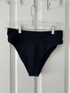 Rip Curl Black Surf High Waist Cheeky Coverage Bikini Bottoms GSIPG9 M Swimwear - Picture 1 of 8