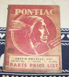 Pontiac Master Parts Catalog Totem Pontiac Indian Head Theme 1930-48 1948 - Imagen 1 de 6