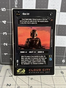 Boba Fett SWCCG Cloud City Star Wars Oversized Card Sticker Promo. Fair Condit - Picture 1 of 8