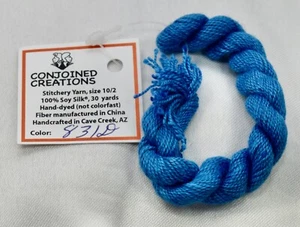 Conjoined Creations Thread 100% Soy silk 10/2 30 yards hand-dyed blue 831D - Picture 1 of 1