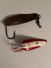 2 Fishing Lures Vintage Metal Spoon Lures Dardevle And Marked Pat. CAN US