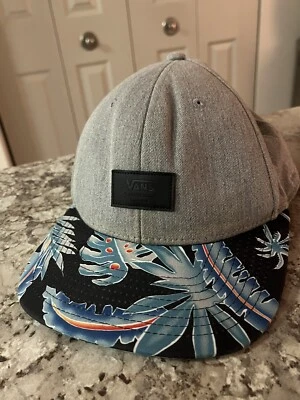Sombrero Vans Snapback Gris Azul Fuera de la Pared Floral Palmeras Patinador Hombres Gorra Sombrero Foto 1 de 4