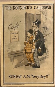 Drinking Men Cafe Bar Closed on Sunday Comic Humor Antique Postcard 1910 - Picture 1 of 5