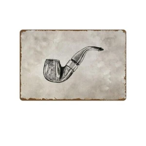 VINTAGE METALLSCHILD PFEIFE 30 X 20 CM - Bild 1 von 4