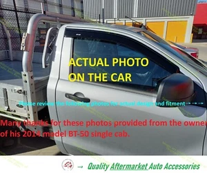Weather Shields for Mazda BT-50 BT50 SINGLE EXTRA CAB 10/2011-06/2020 Tint BLACK - Picture 1 of 12