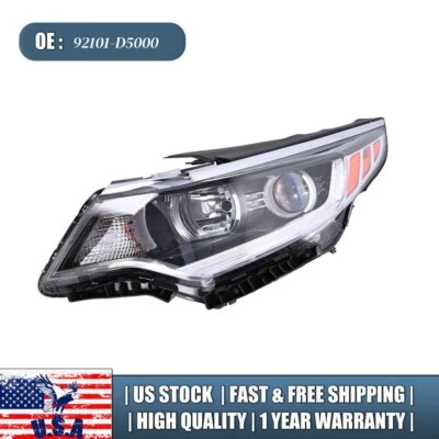 Faro halógeno izquierdo del lado del conductor 92101D5000 para Kia Optima 2016 2017 2018 Foto 1 de 4
