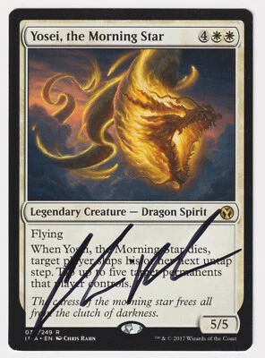 Signed Yosei, the Morning Star LP Iconic Masters Artist Chris Rahn 2017 MTG Rare - Image 1 of 2