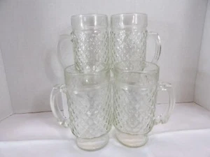 Diamond Quilt Gläser Fußgriff 12 Oz Trinkgläser Tumbler Becher Vintage - Bild 1 von 17
