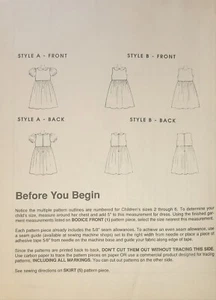 Vintage Woman's Day/McCall's CHILDREN'S DRESS or PINAFORE PATTERN Size 2-6 UNCUT - Picture 1 of 6