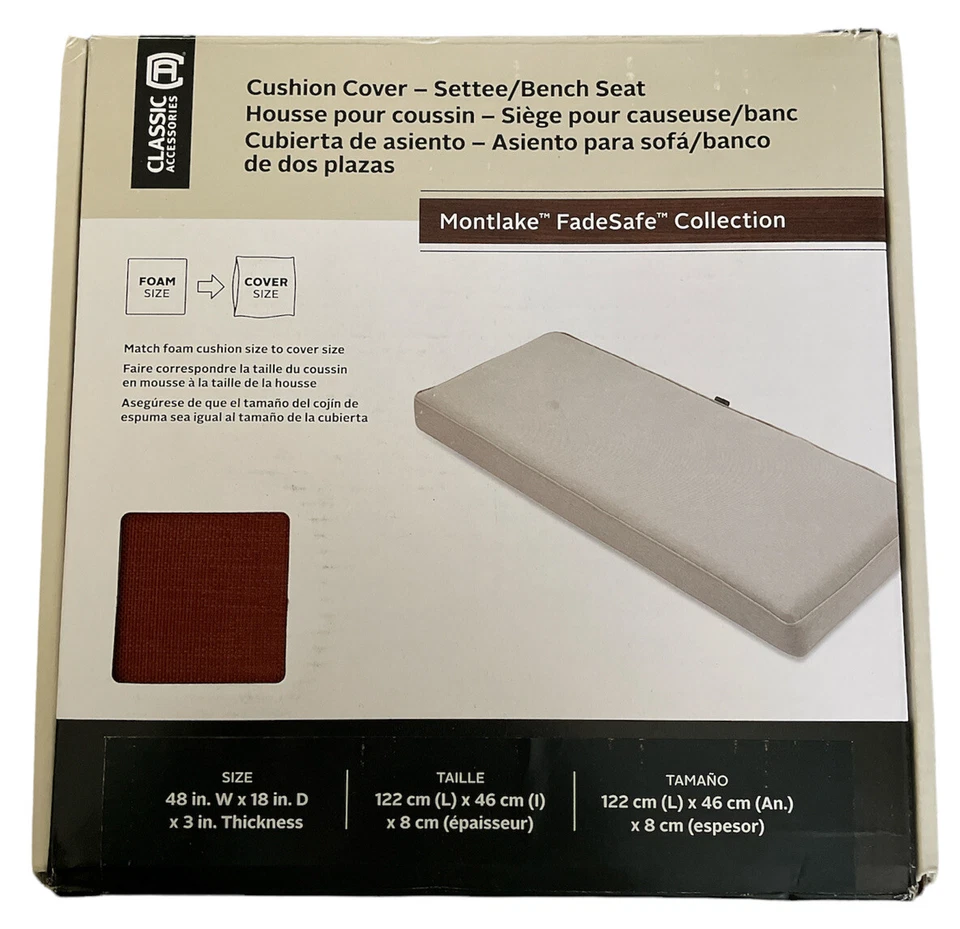 Accesorios Clásicos Montlake 48”x18”x3” Exterior Banco/Settee Cojín Cubierta Deslizante Foto 1 de 4
