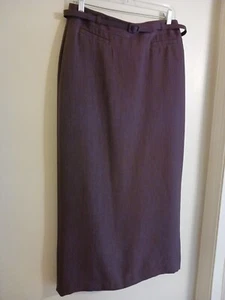 Emma James Liz Claiborne Sz 8 Brown Long Skirt w/Belt Slit Fully Lined EUC - Picture 1 of 7