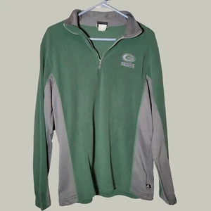 Green Bay Packers Pullover Shirt Mens Large Quarter Zip NFL Team Apparel Green - Picture 1 of 3