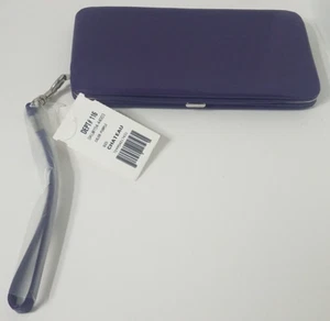 NWT Slim Purple Credit Card/ Cash Hinge Wallet & Wrist Strap - Picture 1 of 13