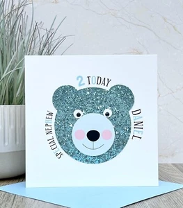 Tarjeta de cumpleaños personalizada hecha a mano para niño 1º, 2º, 3º, 4º, hijo, nieto - Imagen 1 de 2