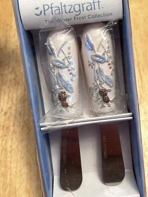 Espalhadores de facas Pfaltzgraff coleção geada inverno hospitalidade conjunto de 2 - Imagem 1 de 4