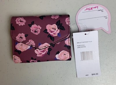 Cartera para mujer Luv Betsey By Betsey Johnson floral LBCASH púrpura nueva con etiquetas nueva Foto 1 de 4