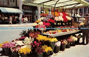 R456336 California San Francisco Sidewalk Flower Stands E F Clements Lithographie - Bild 1 von 4