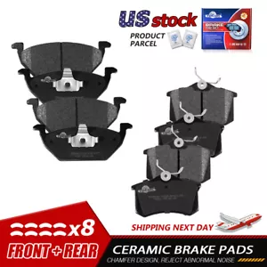 Front & Rear Ceramic Disc Brake Pads for 2006-2010 Volkswagen Beetle Golf Jetta - Picture 1 of 9