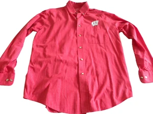 Antigua University of Wisconsin Badgers Long Sleeve Red & White Shirt Men Medium - Picture 1 of 20