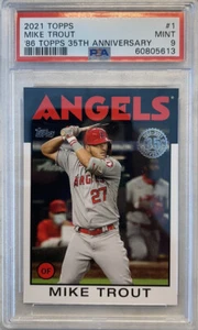 2021 Topps Mike Trout PSA 9 1986 Topps 35th Anniversary Angels - Bild 1 von 1