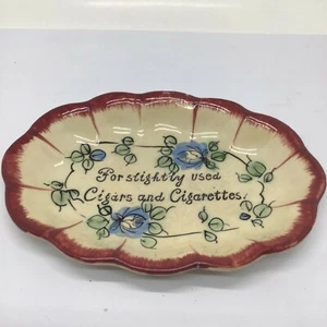 Vintage NASCO handbemalter Japan Aschenbecher "für leicht gebrauchte Zigarren und Zigaretten" - Bild 1 von 4