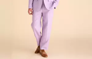 NEW Mens Inserch Summer Dress Pants 100% Linen Premium Modern Fit Lavender USA - Picture 1 of 1