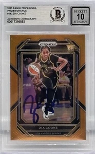 Zia Cooke Signed 2023 Prizm WNBA Orange #142 RC /99 BAS Autograph Grade 10 Card - Picture 1 of 2