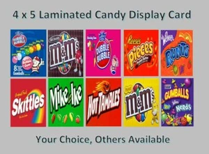 Laminated 4 x 5 Bulk Candy Machine Vending Labels Display card - Picture 1 of 1