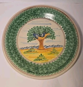 Vtg Signed Alessi Caltagirone Hand Painted Plate Italian Pottery 14 3/8 in - Picture 1 of 16