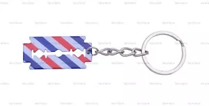 Unique Barber Mini Razor Blade Key Chain/ Ring Stylish Gift Stainless Steel - Picture 1 of 1