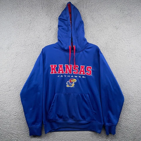 Kansas City Jayhawks Hoodie Adult Large Blue Red Sweatshirt Colosseum Mens Cover