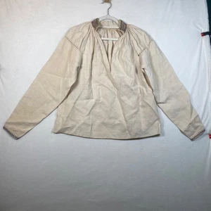 Vintage Lettische Leinen Volk Bluse Handbestickt Ethno Top - Bild 1 von 12