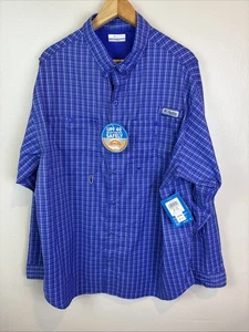 Columbia PFG Hemd Herren XLBlue Plaid Langarm Angeln Performance UPF 40 - Bild 1 von 9