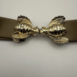 Mimi Di N Style Bumble Bee Belt Gold -Tone Taupe Adjustable Vintage  - Picture 1 of 21