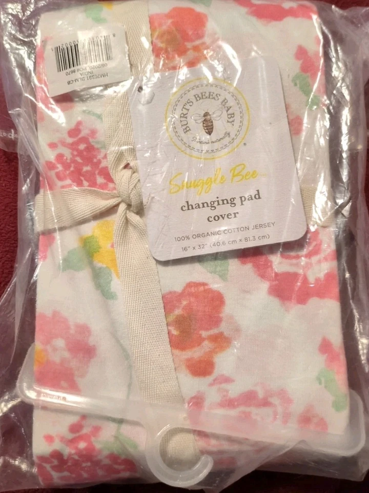 Burt's Bees Baby Spring Fitted Crib Sheet Rose Floral Pattern Organic Cotton - Image 1 of 1
