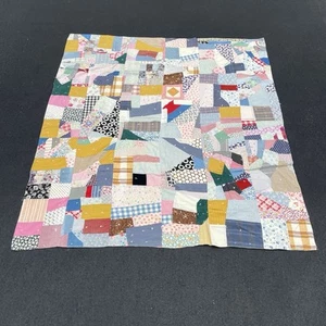 Antique Crazy Quilt Patchwork Vintage Handmade Quilt Hand Stitch 65 x 75 Inches - Picture 1 of 9