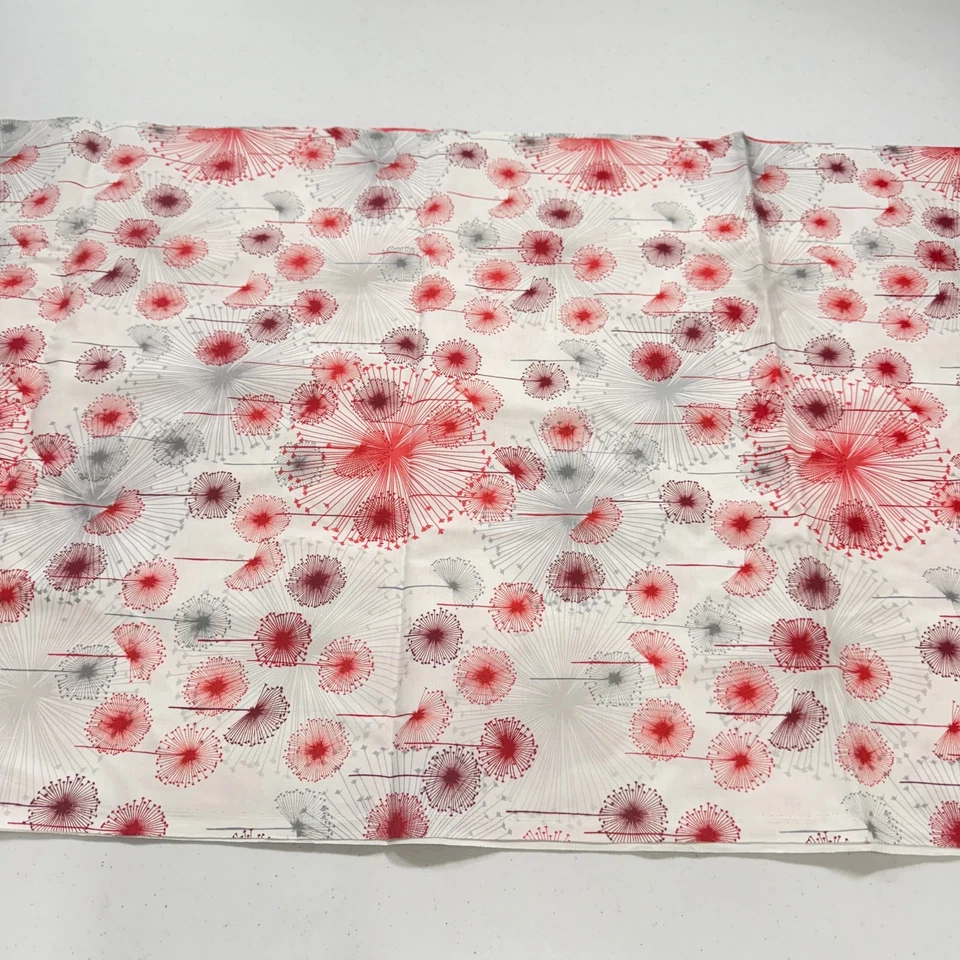 free spirit quilting fabric cotton wrenly floral circles red 034 wildfield 81x43 - Image 1 of 4