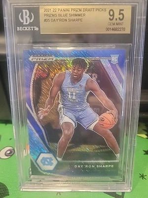 Selecciones del draft Panini Prizm 2021-22 - Day'Ron Sharpe #25 Blue Shimmer Prizm 5/13... Foto 1 de 2