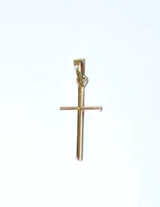 COLGANTE CRUCIFIJO CRUZ PEQUEÑA SIMPLE ORO AMARILLO 14K - Imagen 1 de 7