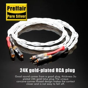 Cable RCA de plata pura 100 % plata esterlina cable de interconexión de señal de audio HIFI - Imagen 1 de 7