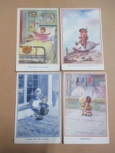 Postcard lot, humour postcards, T. Gilson, x4, unused, collectable, vintage - Foto 1 di 2