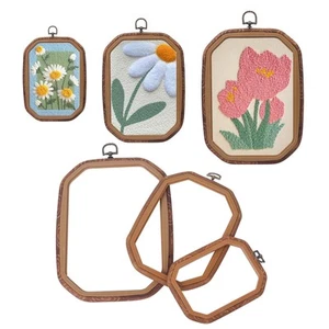 Embroidery&Cross Stitch Frames for Display,6PC Rectangle Embroidery Hoops,Thr... - Picture 1 of 6