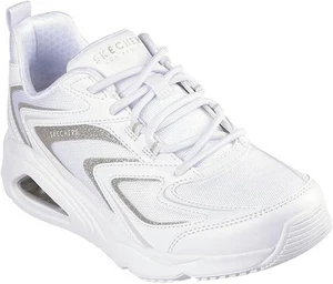 Woman Skechers Tres-air Uno-Shimm-airy Sneaker 177422 Color White/Gold Brand New - Picture 1 of 7