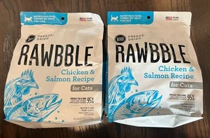 (2) Bixbi Rawbble Freeze Dried Cat Treats Chicken Salmon USA 10 Oz BB 07/31/25 - Picture 1 of 4