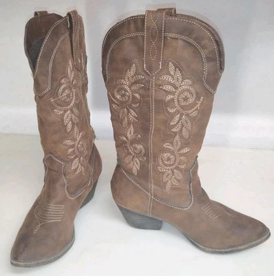 Bota de rodeo occidental marrón eje medio Rampage Ram-Vida 429105 para mujer talla 7 1/2M Foto 1 de 4