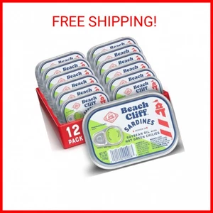 Beach Cliff Wild Caught Sardines in Soybean Oil with Hot Green Chilies, 3.75oz ( - Picture 1 of 1