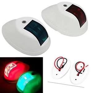Boat Pair Of Green Red Navigation Side Light Indicator White Nylon Housing 2pcs - Picture 1 of 5